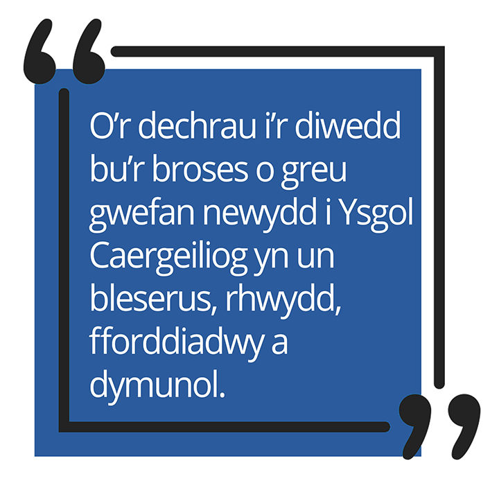 Adborth gan Ysgol Sefydledig Caergeiliog