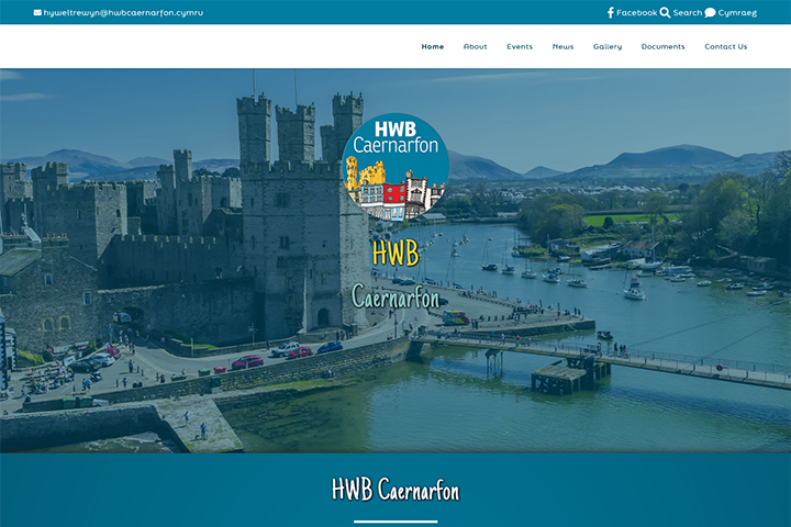 screnshot Hwb Caernarfon website