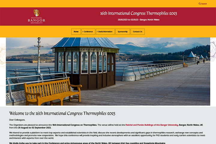 screnshot Thermophiles 2023 website